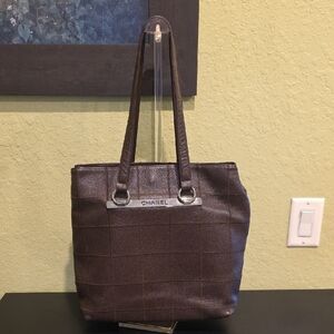 Chanel Chocolate Bar Tote – Brown Caviar Leather – Silver Hardware